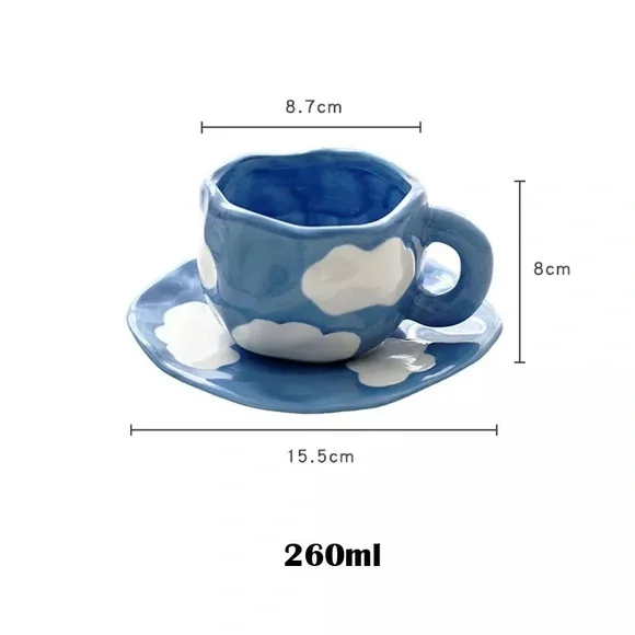 Adorable Ceramic Cloud Mug and Plate Set - Picture 2 of 3